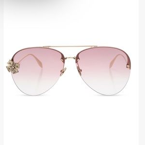 Alexander McQueen pink aviator sunglasses